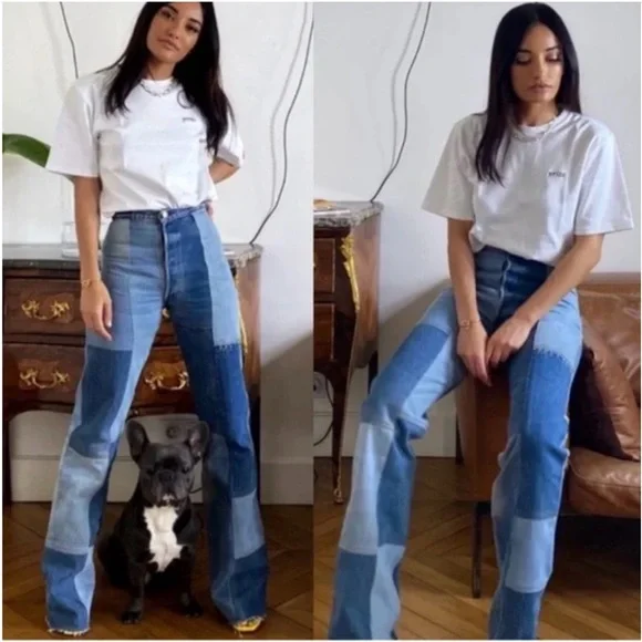 Re/Done Levi’s Indigo the Amina Patchwork Jean Jeans 27 - Picture 4 of 10